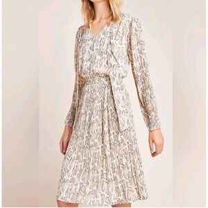 Anthropologie Current Air Olivia Snake-Print Flowy Midi Dress Women's Size M